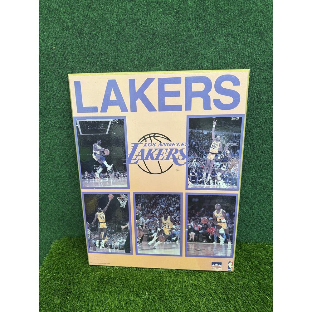 Vintage 1988 Starline Los Angeles Lakers NBA Team Plaque Poster Wall Art Decor